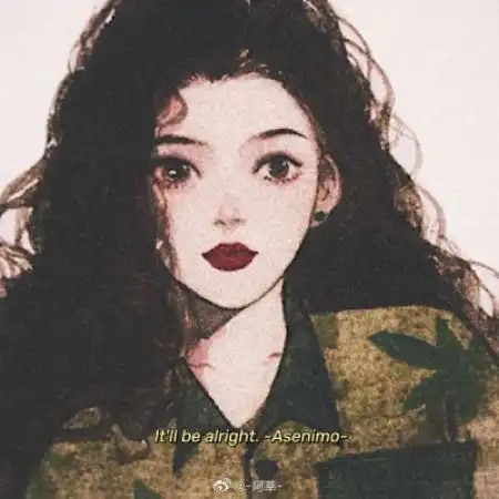 手绘复古头像女生,尘封的记忆已打开