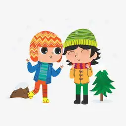 冬季下雪天户外可爱开心小姐妹图片素材其他格式下载动漫人物大全