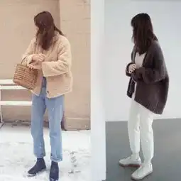 搭配参考冬季复古的慵懒感穿搭