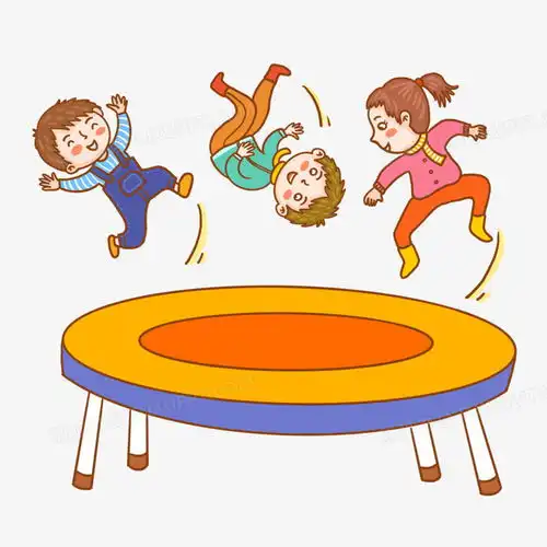手绘卡通玩蹦床的小孩插画元素png图片素材免费下载插画png30003000像素