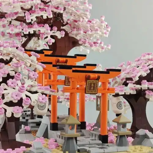 森宝积木601705601706樱花季系列武大的樱花你们去看了吗
