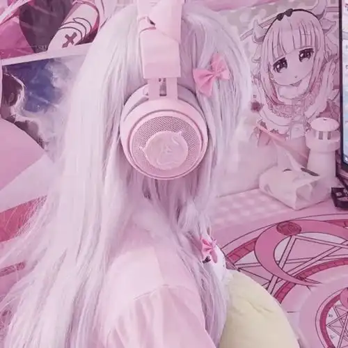 粉色系女头像动漫图文天