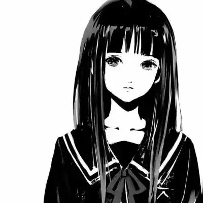 黑白动漫女头像正脸