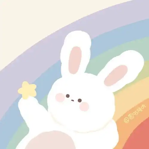 手绘治愈系头像女兔子