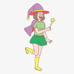 万圣节开心小巫女卡通手绘图片素材其他格式下载动漫人物大全