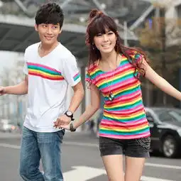 彩虹系情侣头像夏装
