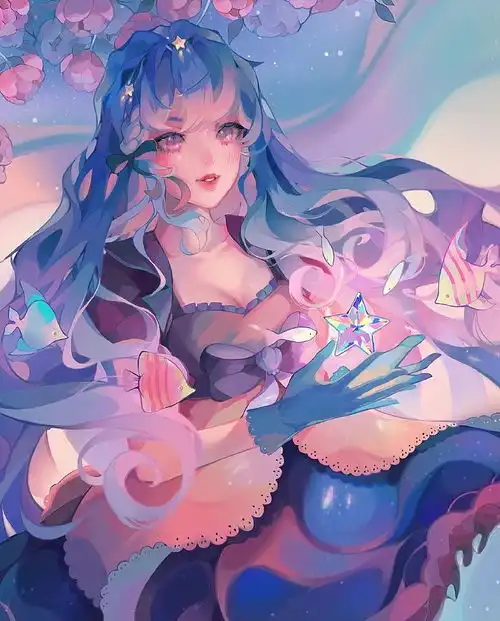 甜美少女系风格头像绘画