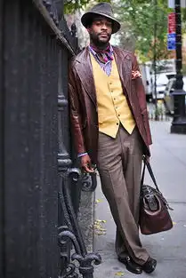 冬日型男和他们的黄色系行头图