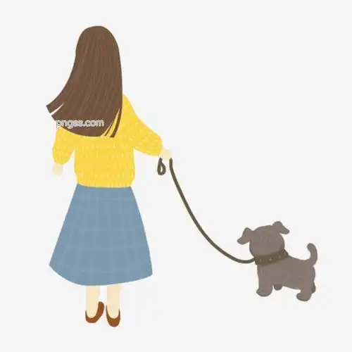 卡通女孩牵着狗狗散步原创元素图片大小2000x2000px图片尺寸533.98kb来自png搜索网pngss.com免费免扣png素材下载狗狗黄色灰色毛衣女孩裙子元素设计装饰图案