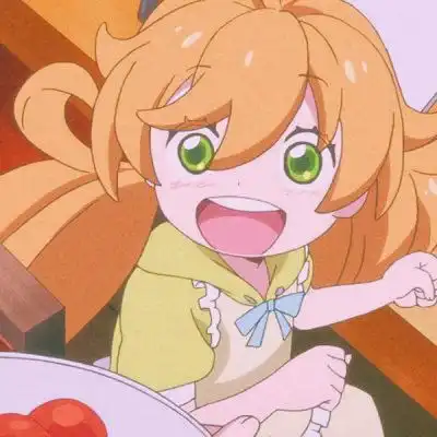 唯美橙色系动漫女生头像