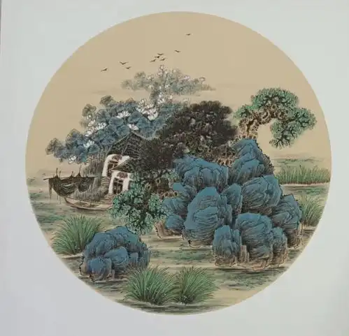 周忠树山水画赏析笔墨勾勒山水之魂,宁静美好