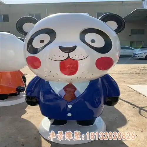 玻璃钢卡通功夫熊猫雕塑铜川熊猫玻璃钢雕塑加工厂