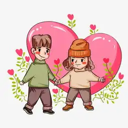 情人节小情侣玫瑰花手绘插画图片素材其他格式下载动漫人物大全