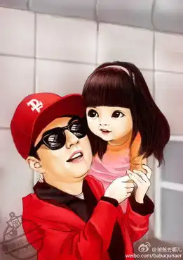 爸爸去哪儿萌宝q版大头漫画像曝光组图