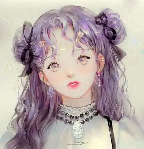 高冷韩国插画女生头像系