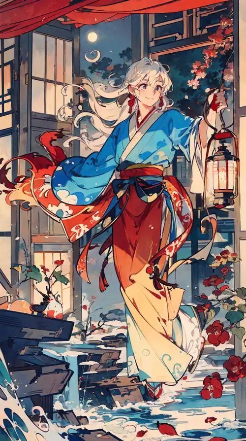 唯美古风插画封面人物人物插画小说封面素材
