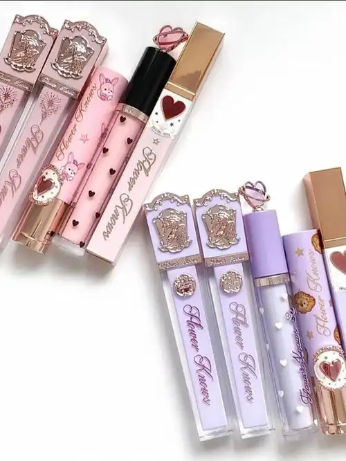 粉紫色系外壳少女心爆棚嗯怎么不爱呢唇釉唇釉试色