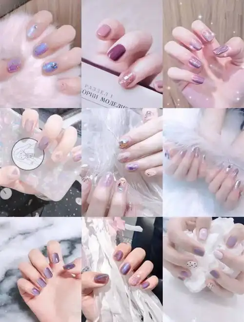 夏日温柔女孩必备,全网最好看的紫色美甲