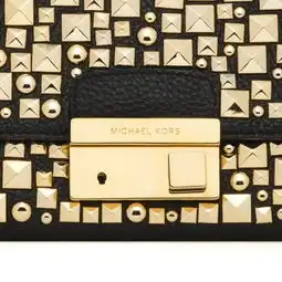 michaelkors2012假日系列黑金色铆钉手拿包