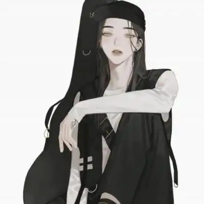 动漫女头高冷霸气黑衣冷艳孤独女头