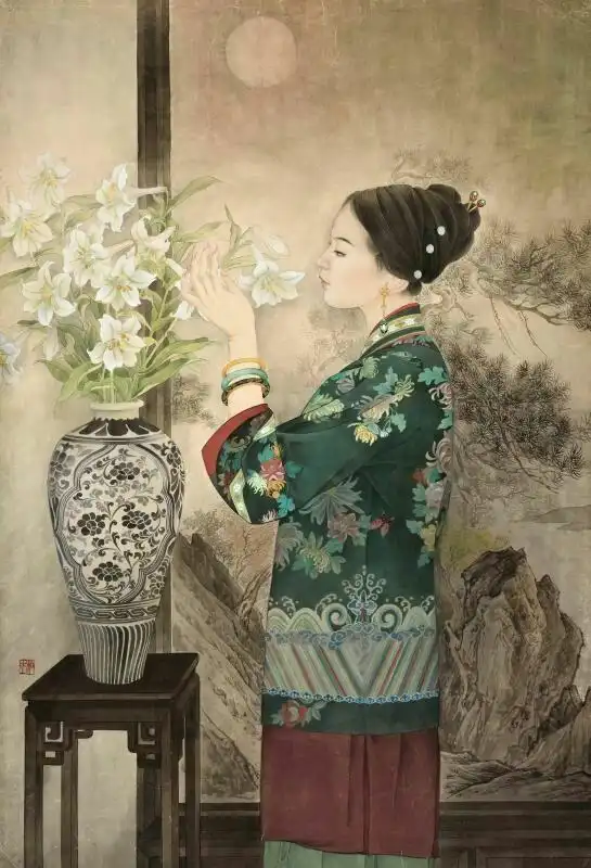 人物插画唯美系列工笔人