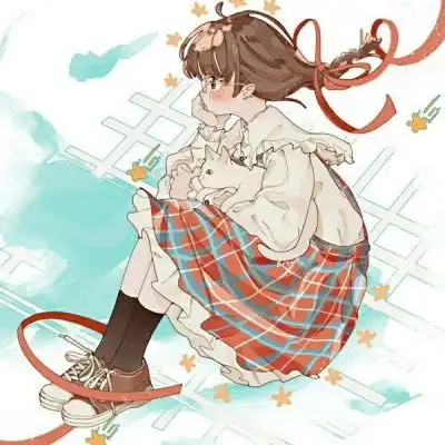 江孑一组唯美卡通少女人物插画