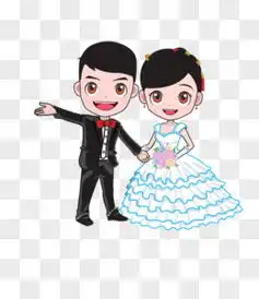卡通新郎新娘图片素材免费卡通新郎新娘png设计图片大全图精灵