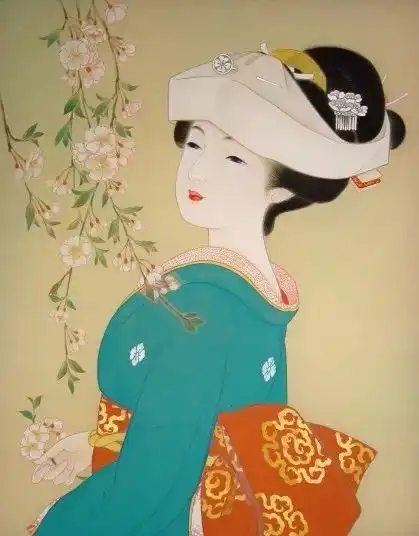 清丽典雅日本工笔美人画