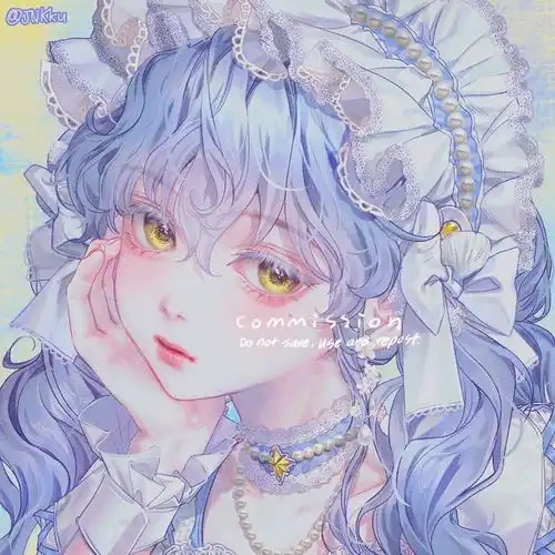 病娇风格的韩系二次元动漫人物插画,画面氛围感温柔且美好