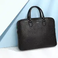 ellehomme商务公文包ellehomme男士商务公文包时尚头层牛皮手提包横款大容量电脑男包ea088205010黑色多少钱
