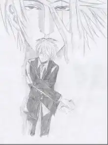 求一个动漫卡通人物铅笔画的情侣头像