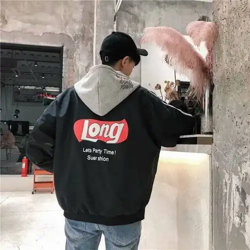 韩版春夏季港风外套夹克男学生百搭宽松潮流休闲连帽棒球衣防晒衣,一品好特惠