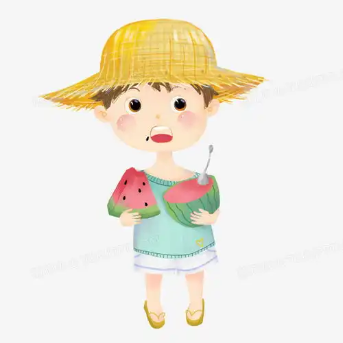 手绘小男孩吃西瓜免抠元素png图片素材免费下载西瓜png30003000像素
