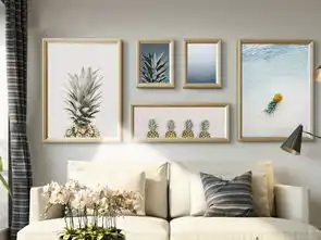 北欧简约小清新菠萝风景美式组合装饰画