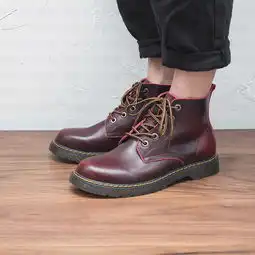 守根3844尺码配手工牛皮鞋垫护理套装男士红色擦色技术牛皮马丁短靴高帮鞋