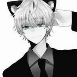 猫男头像动漫萌系黑白
