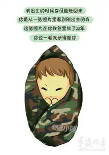 q版八一纪念漫画现役军人及老兵节日快乐