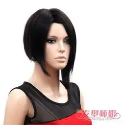 女生一边长边短发型不对称波波头图片发型师姐