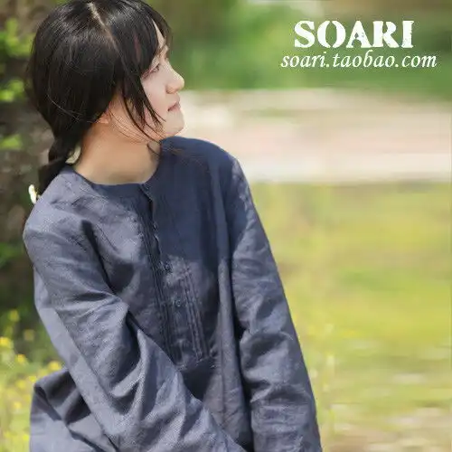 素阿里旧藏蓝水洗棉麻衬衣宽松白衬衫亚麻堆糖,美图壁纸兴趣社区