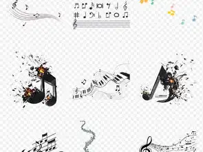 卡通手绘彩色黑白音乐音符海报素材背景图片png