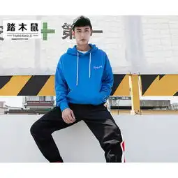 tms日系男装2018秋冬男士潮牌卫衣ins原创印花男式连帽衫纯棉卫衣男