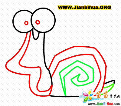 如何画卡通蜗牛简笔画图片教程10张