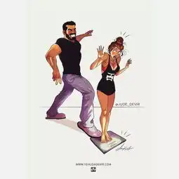 微信头像健身卡通老婆