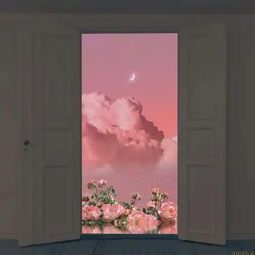 苏瓷少女粉色系风景静物背景图