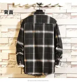 壹恺春季格子衬衫男日系修身复古欧美韩版潮休闲外套ins超火长袖衬衣ns6502