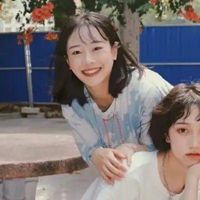 绿色闺蜜真人头像双人