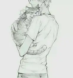 头像卡通头上趴只猫