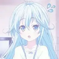 动漫少女头像蓝色系粉色