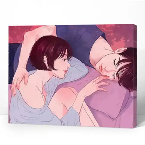 数字油画diy定制手工画情侣手绘客厅卧室动漫卡通填色油彩画装饰