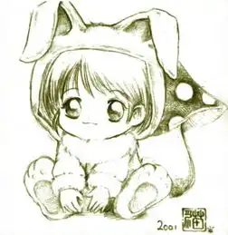 卡通线条头像女生